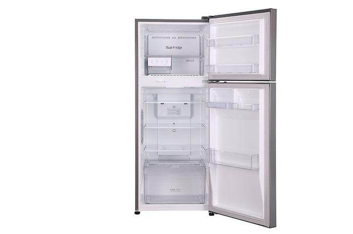 LG 240L Double Door Refrigerator, Convertible, DoorCooling+™, Shiny Steel Finish, 2 Star, GL-T292RPZY