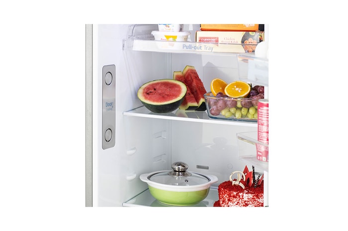 LG 272L Double Door Refrigerator, LG ThinQ™, Wi-Fi Convertible, Door Cooling+™, Shiny Steel, 3 Star, GL-T312TPZX