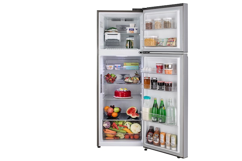 LG 322L Double Door Refrigerator, Wi-Fi Convertible, DoorCooling+™, Smart Diagnosis™, Shiny Steel, 2 Star, GL-T342TPZY