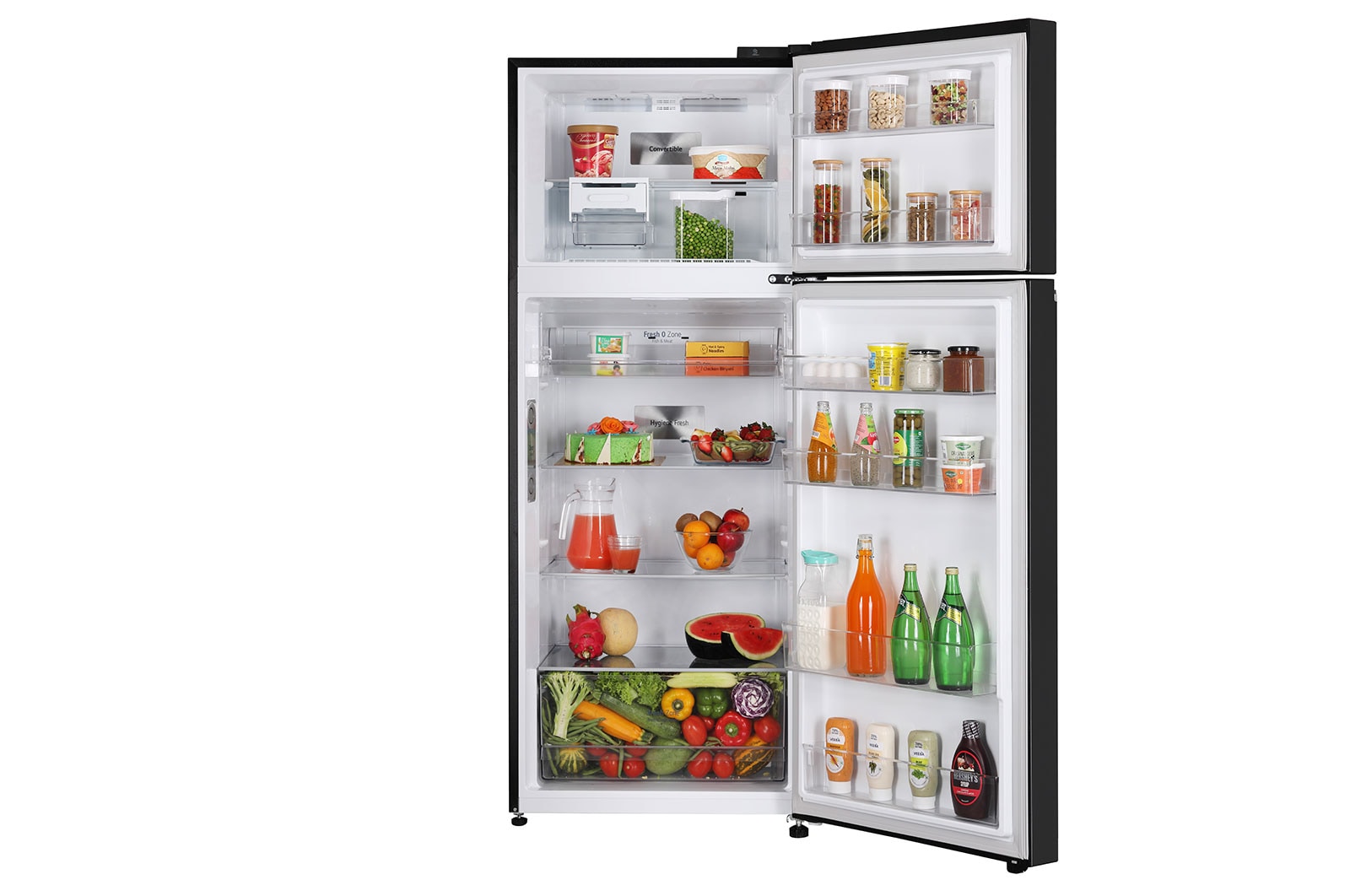 LG 398L Double Door Refrigerator, Convertible, Wi-Fi, Door Cooling™, Ebony Sheen Finish, 3 Star, GL-T422VESX