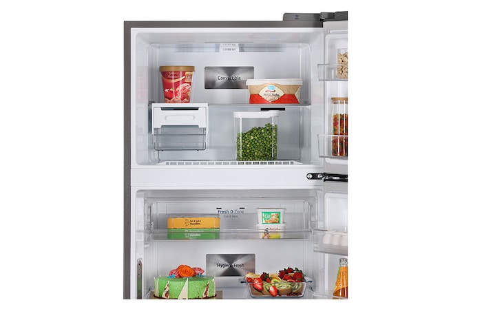 LG 398L Double Door Refrigerator, Convertible, Wi-Fi, Door Cooling™, Shiny Steel Finish, 3 Star, GL-T422VPZX
