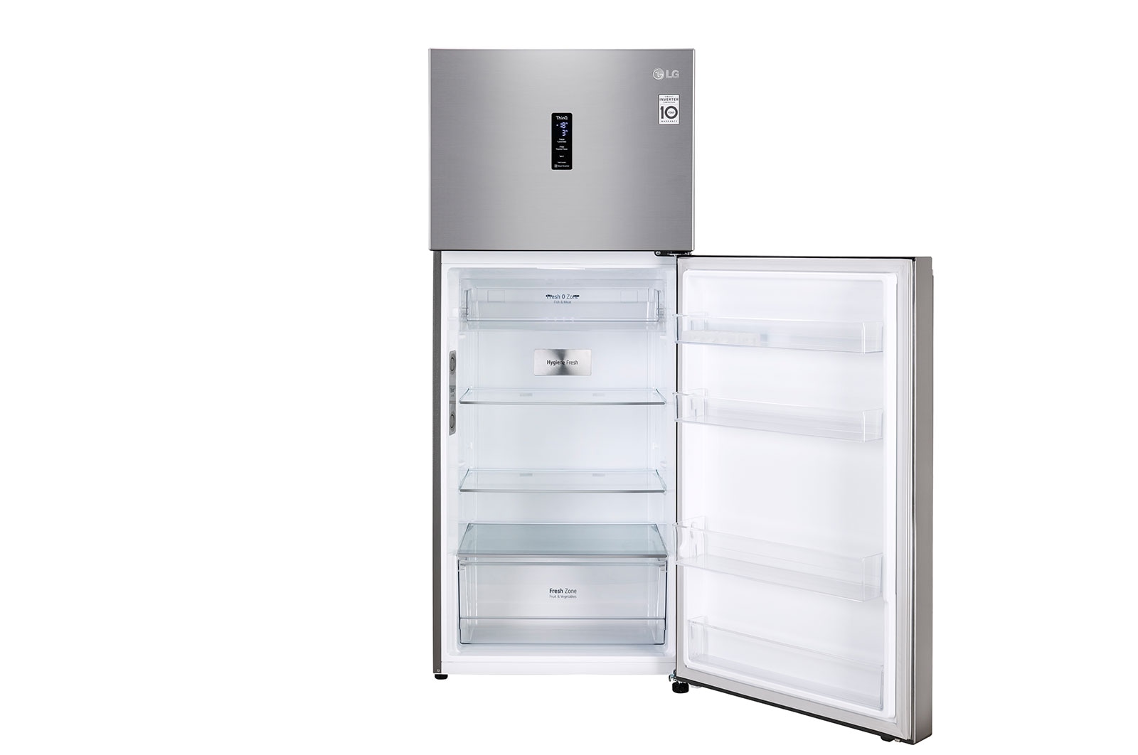 LG 398L, 3 Star, Smart Inverter Compressor, Convertible, Wi-Fi, Door Cooling™, Shiny Steel Finish, Frost-Free Double Door Refrigerator, GL-T422VPZX