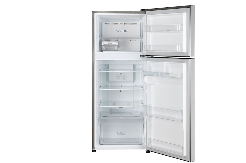 LG 240L Double Door Refrigerator , Convertible, Multi Air Flow, Shiny Steel Finish, 2 Star, GL-S292SPZY