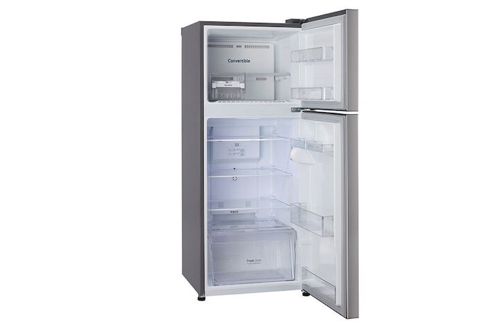 LG 240L Double Door Refrigerator , Convertible, Multi Air Flow, Shiny Steel Finish, 2 Star, GL-S292SPZY