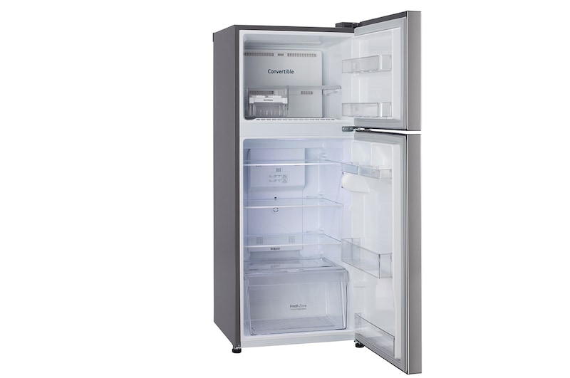 LG 240L Double Door Refrigerator , Convertible, Multi Air Flow, Shiny Steel Finish, 2 Star, GL-S292SPZY
