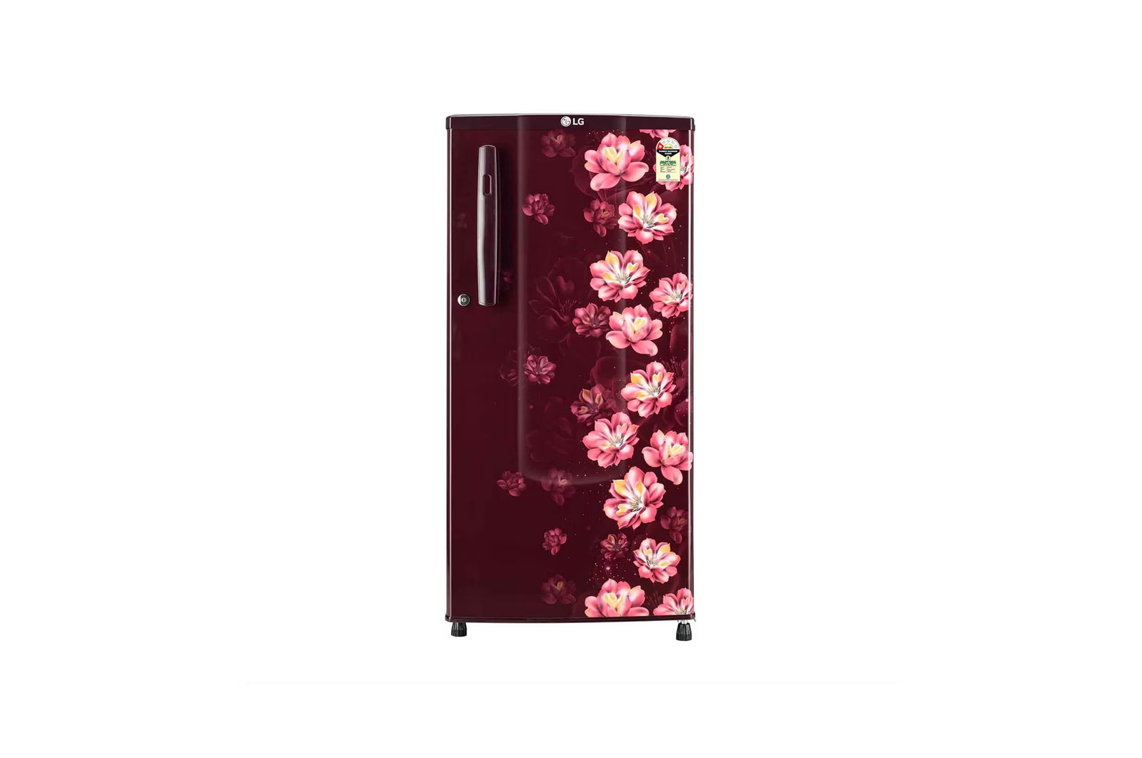 Front view of LG 180 L, 1 Star, Scarlet Jasmine Finish, Direct Cool Single Door Refrigerator GL-B181OSJB