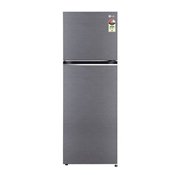Front view of LG 343L, 3 Star, Smart Inverter Compressor, Convertible, Dazzle Steel Finish, Frost-Free Double Door Refrigerator GL-S382SDSX