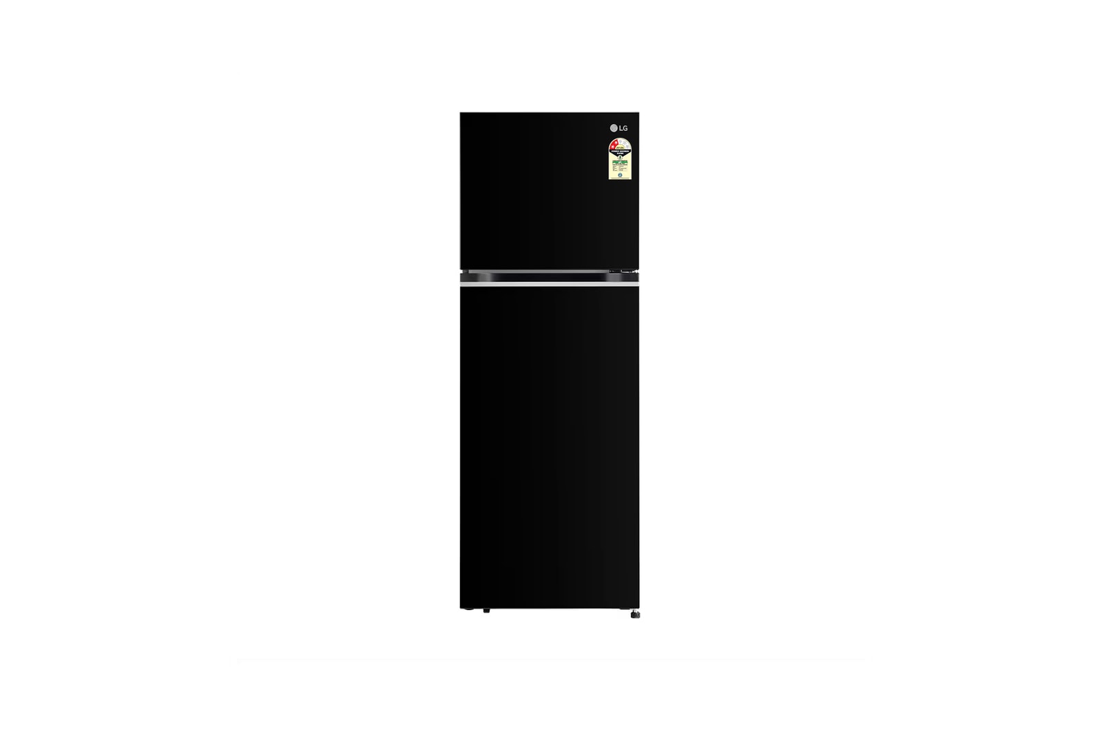 Front view of LG 343L Double Door Refrigerator, Convertible, Smart Inverter Compressor, Auto Smart Connect, Ebony Sheen Finish, 2 Star GL-S382SESY