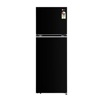 Front view of LG 343L Double Door Refrigerator, Convertible, Smart Inverter Compressor, Auto Smart Connect, Ebony Sheen Finish, 2 Star GL-S382SESY