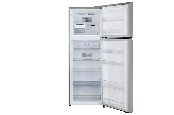 340 Litres Frost Free Refrigerator With Smart Inverter Compressor, Convertible Fridge, Smart Diagnosis™, Auto Smart Connect™, MOIST ‘N’ FRESH GL-S342SPZY Front View Door Open Without Content