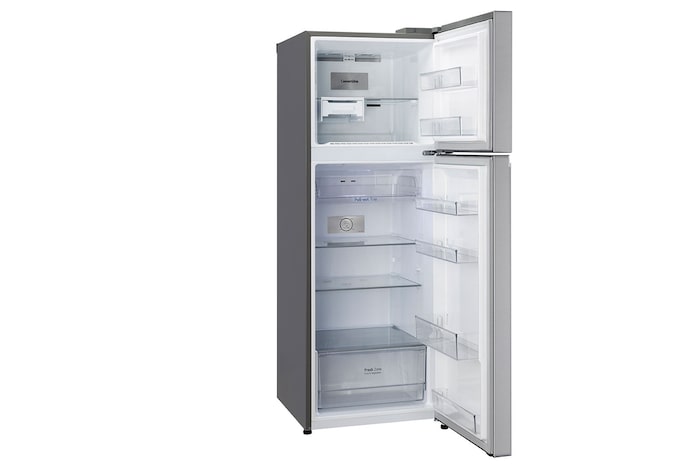 340 Litres Frost Free Refrigerator With Smart Inverter Compressor, Convertible Fridge, Smart Diagnosis™, Auto Smart Connect™, MOIST ‘N’ FRESH GL-S342SPZY Left View Door Open Without Content