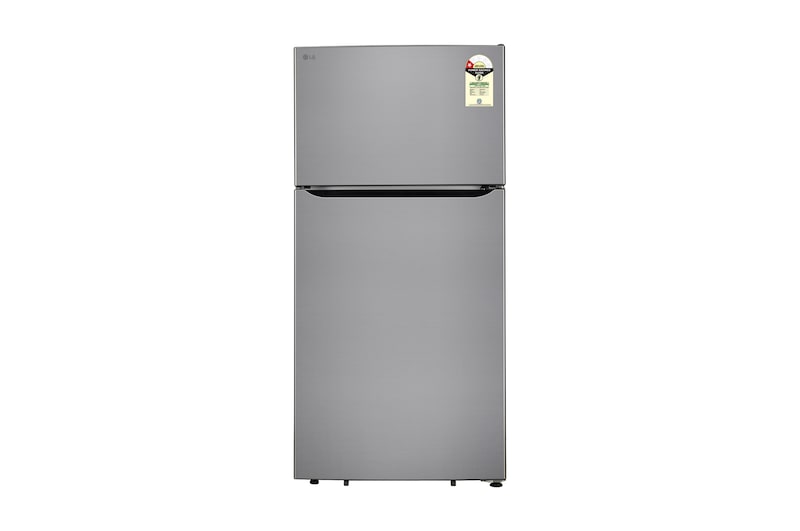 Front view of LG 674L Double Door Refrigerator with Smart Inverter Compressor and Multi-Air Flow, Shiny Steel Finish, 1 Star GLT6816ODPZ