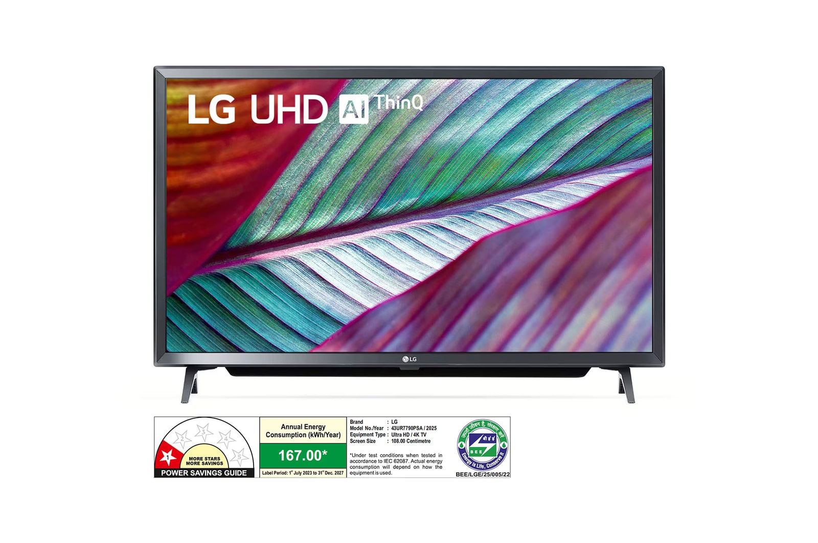 LG 43UR7790PSA 4K UHD TVs front view