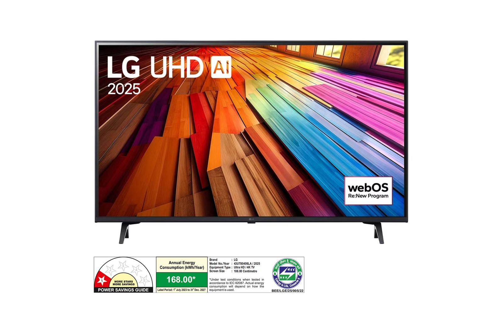 LG 43UT80406LA 4K UHD TVs front view