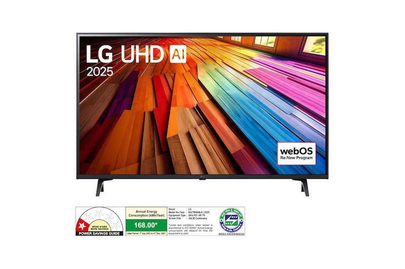 LG 43UT80406LA 4K UHD TVs front view