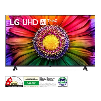 LG 70UR8040PSB 4K UHD TVs front view