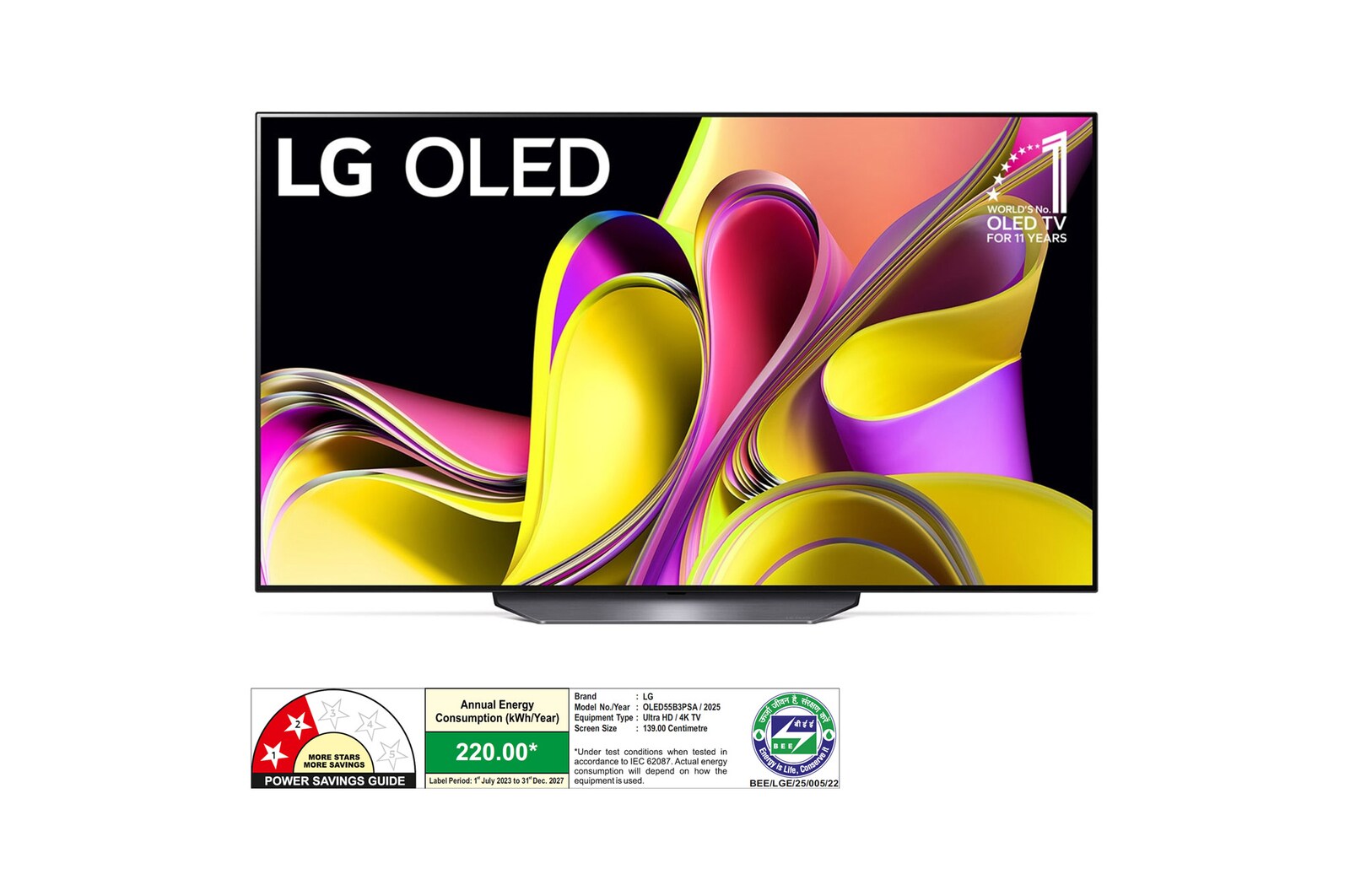 LG OLED55B3PSA OLED front view