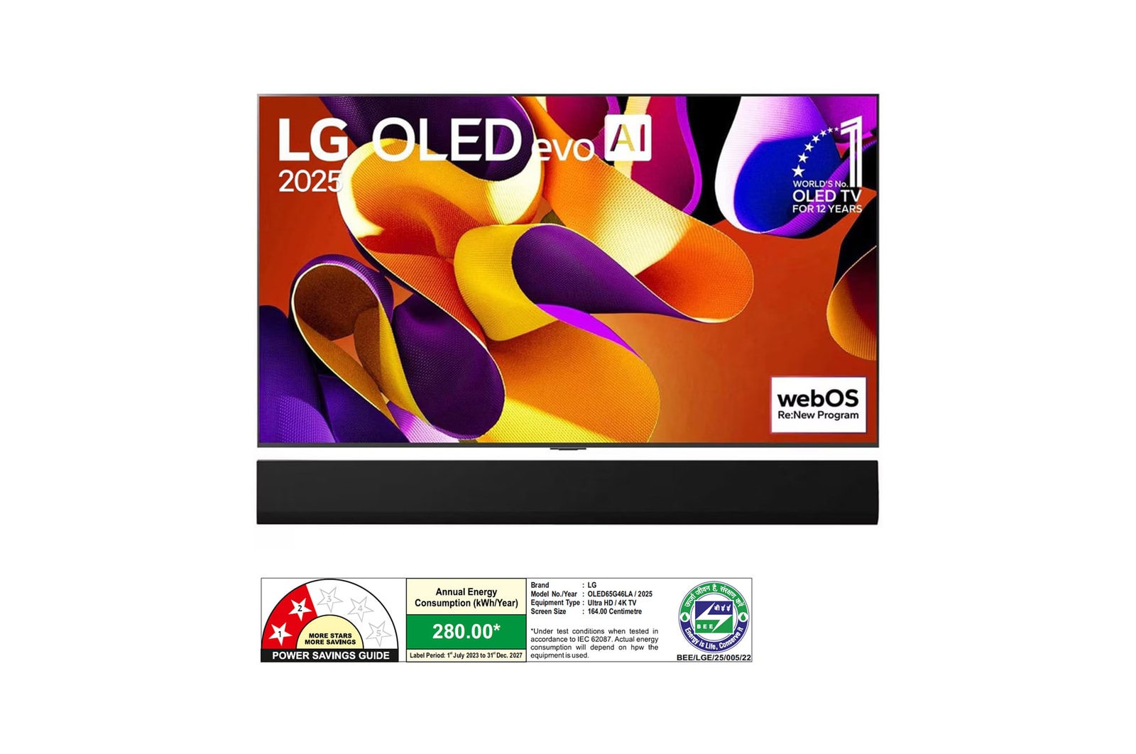 LG OLED65G46LA OLED front view