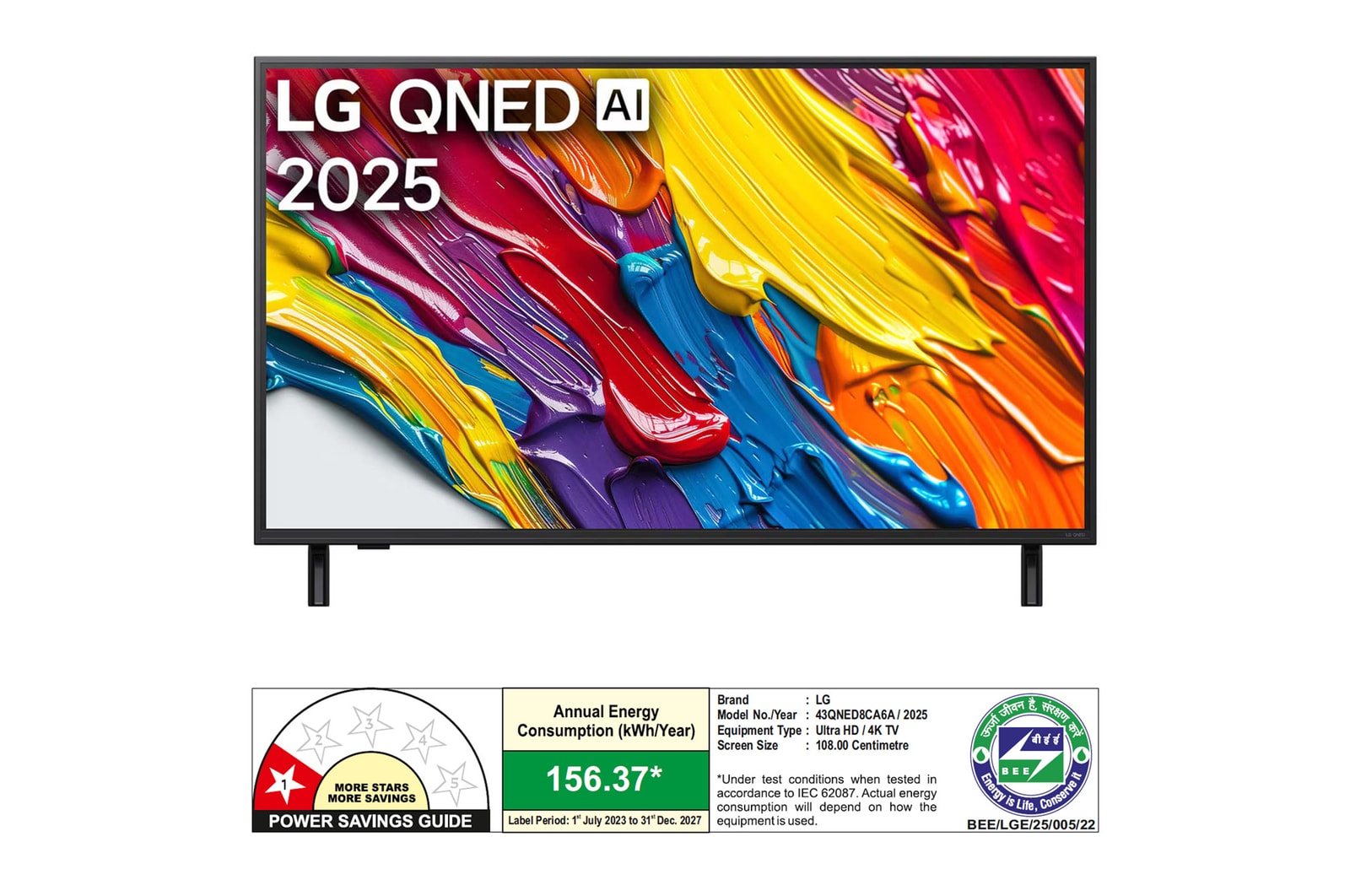 Rear view of LG QNED82 TV