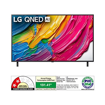 Rear view of LG QNED80 TV
