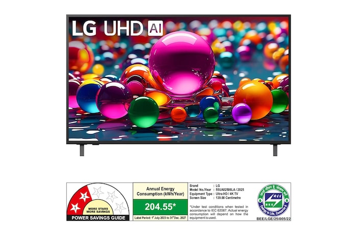 Rear view of LG UHD UA82 TV.