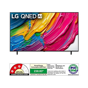 Rear view of LG QNED80 TV