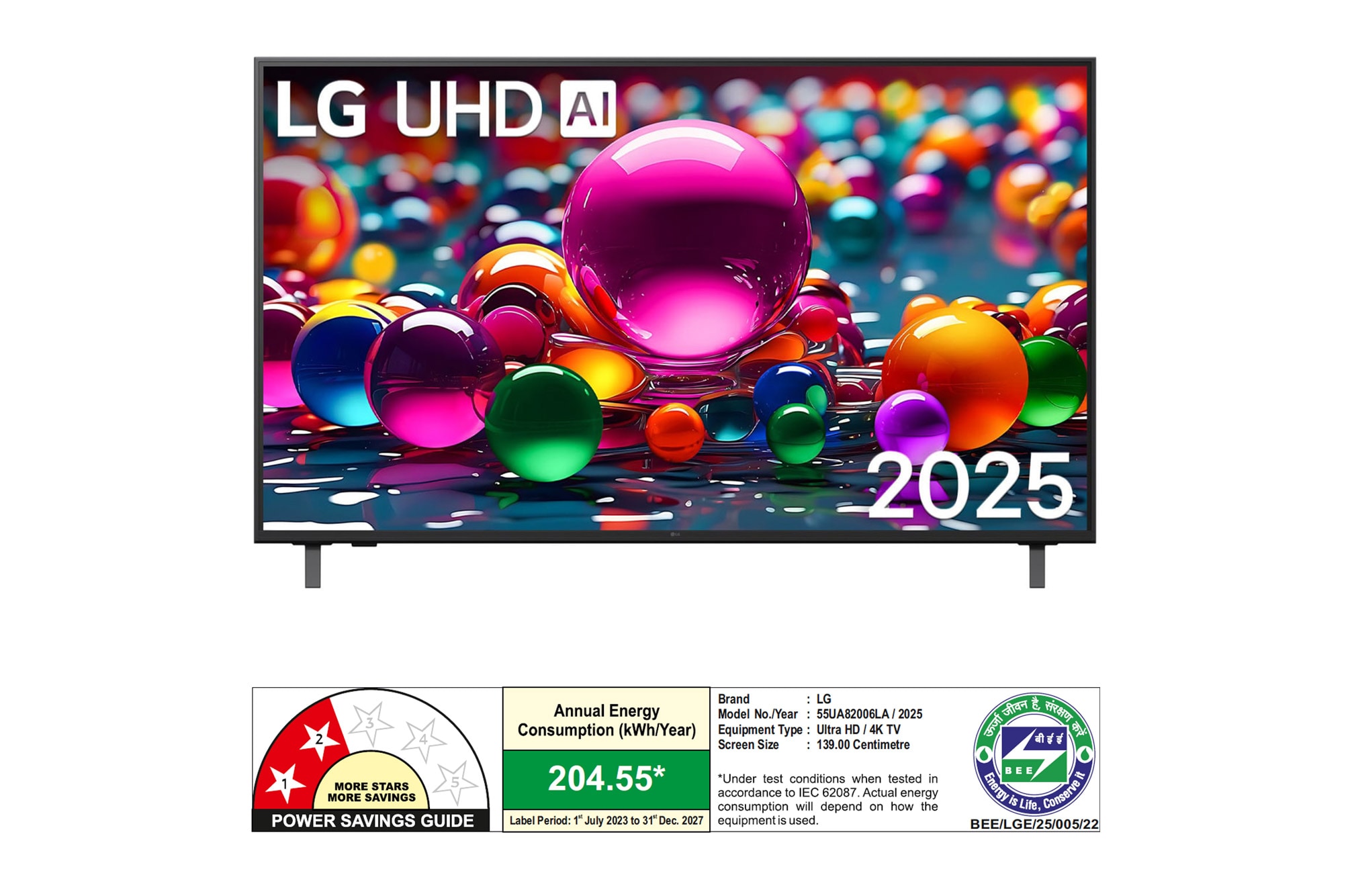Rear view of LG UHD UA75 TV.