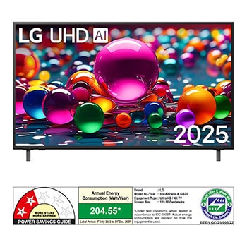 Rear view of LG UHD UA82 TV.