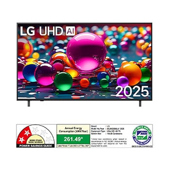 Rear view of LG UHD UA75 TV.