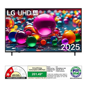 Rear view of LG UHD UA82 TV.