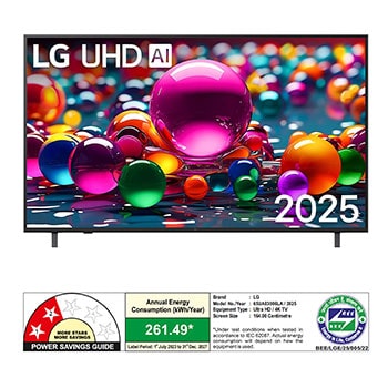 Rear view of LG UHD UA82 TV.