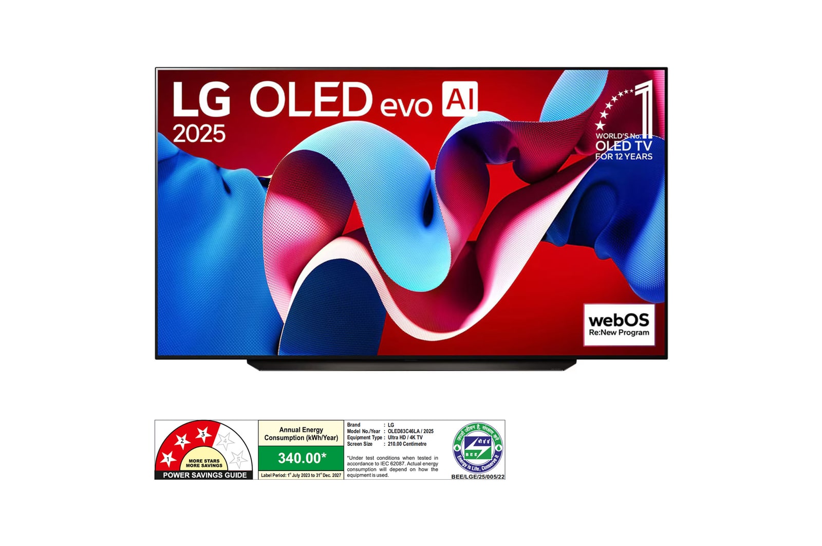 LG OLED83C46LA OLED front view