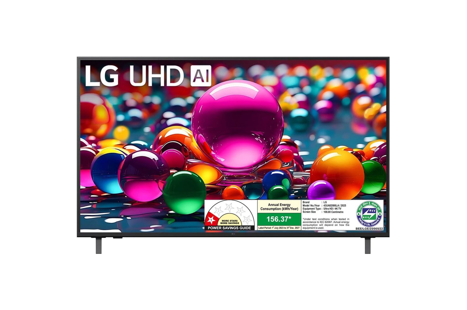 LG 43UA82006LA 4K UHD TVs front view