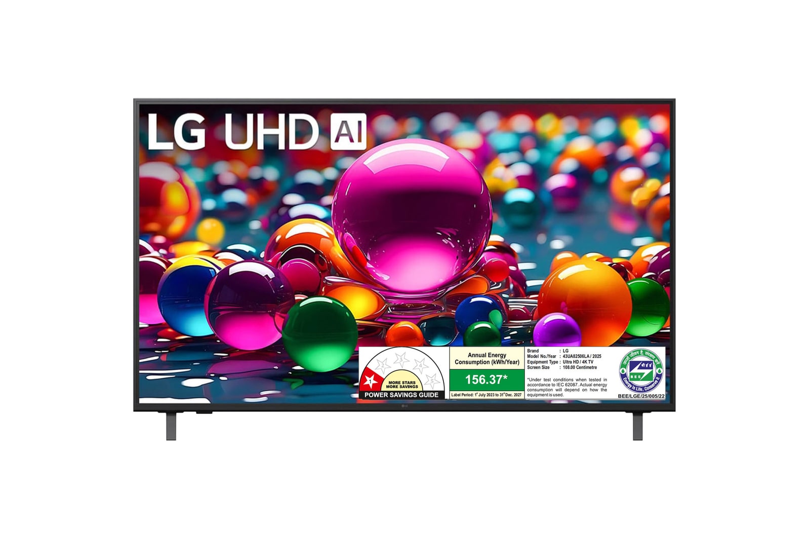 LG 43UA82506LA 4K UHD TVs front view
