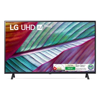 Front view of LG 108cm (43) UHD 75506LC Smart TV with α5 AI Processor 4K Gen6, Game Optimizer & Dashboard with Magic Remote 2025 43UR75506LC