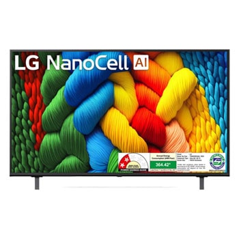 Front view of LG 189 cm (75) NanoCell TV (NANO83), α7 Gen8 AI Processor 4K, 60Hz Native Refresh Rate, 2025 75NANO83A6A