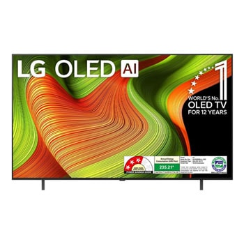 Front view of LG OLED 164cm (65) TV (B5), a8 Gen2 AI 4K Processor, 120Hz Native Refresh Rate, Dolby Vision & Atmos OLED65B56LA