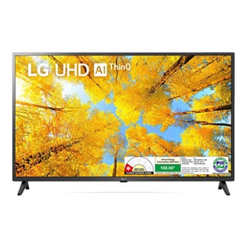 LG 43UQ7550PSF 4K UHD TVs front view