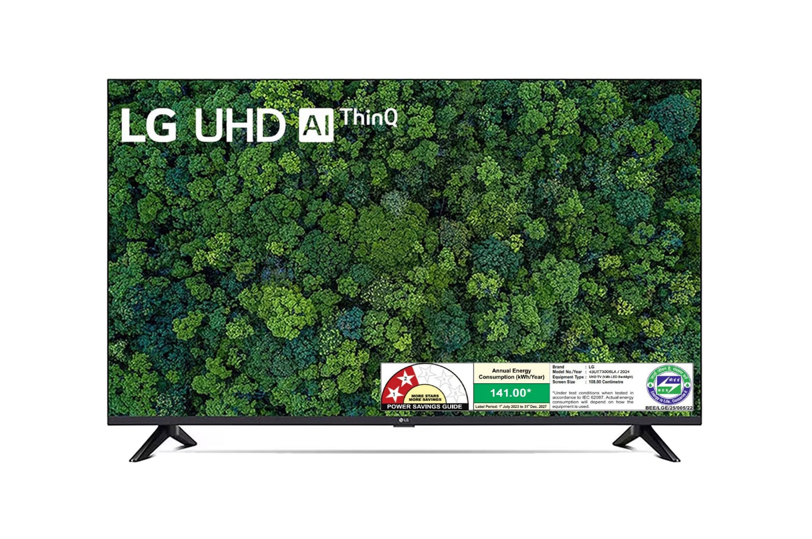 LG 43UT73006LA 4K UHD TVs front view