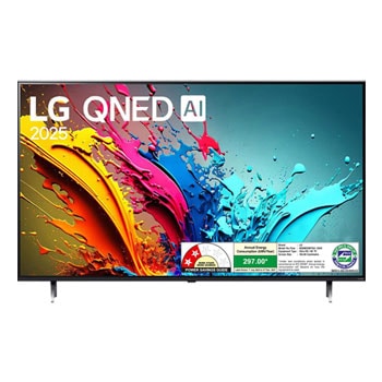 Front view of LG 164cm (65) QNED AI TV (QNED88), α8 AI Processor 4K, 120Hz Native Refresh Rate, 20W Audio Output 65QNED88T6A