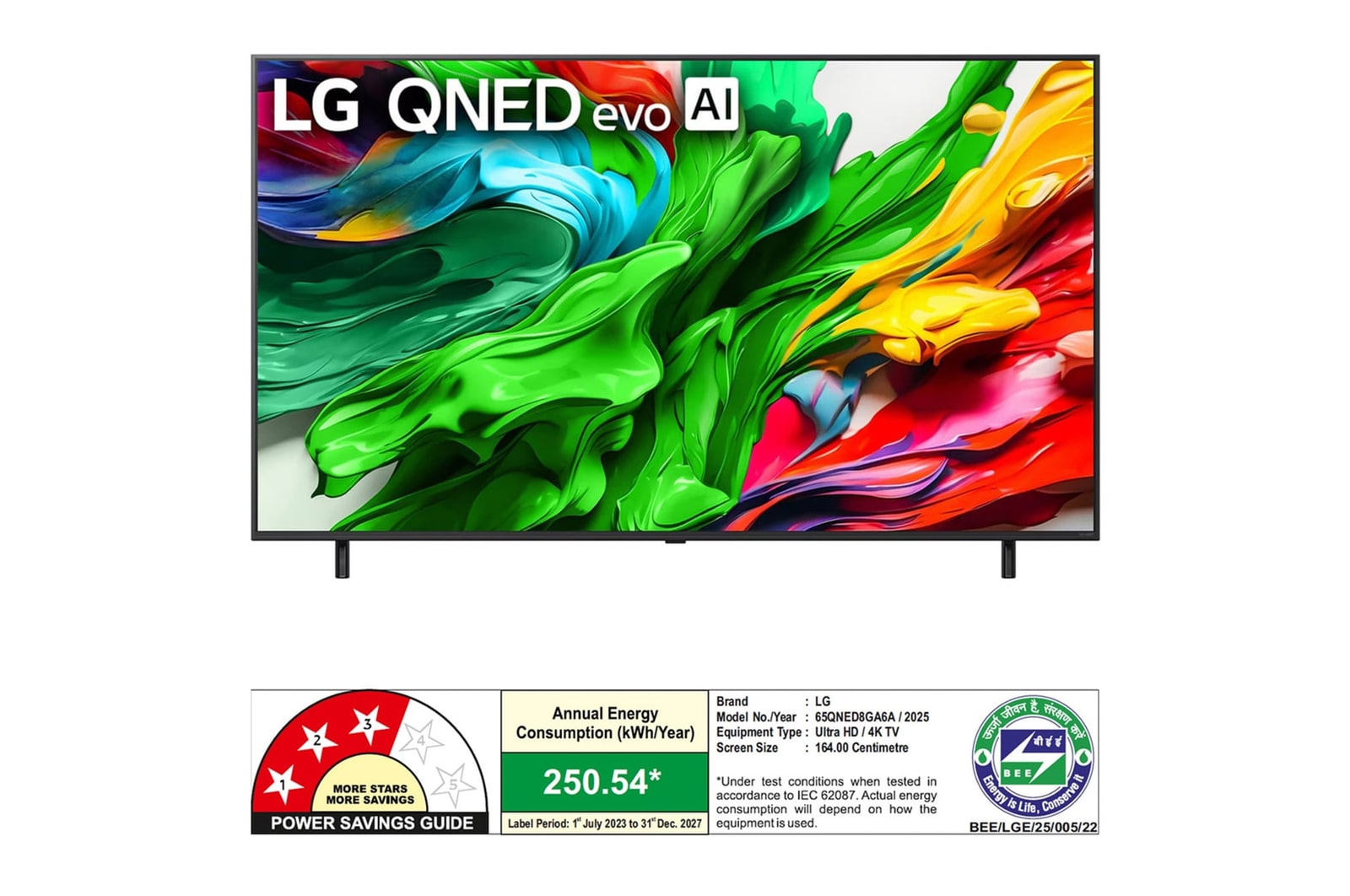 Rear view of LG QNED evo QNED85 TV