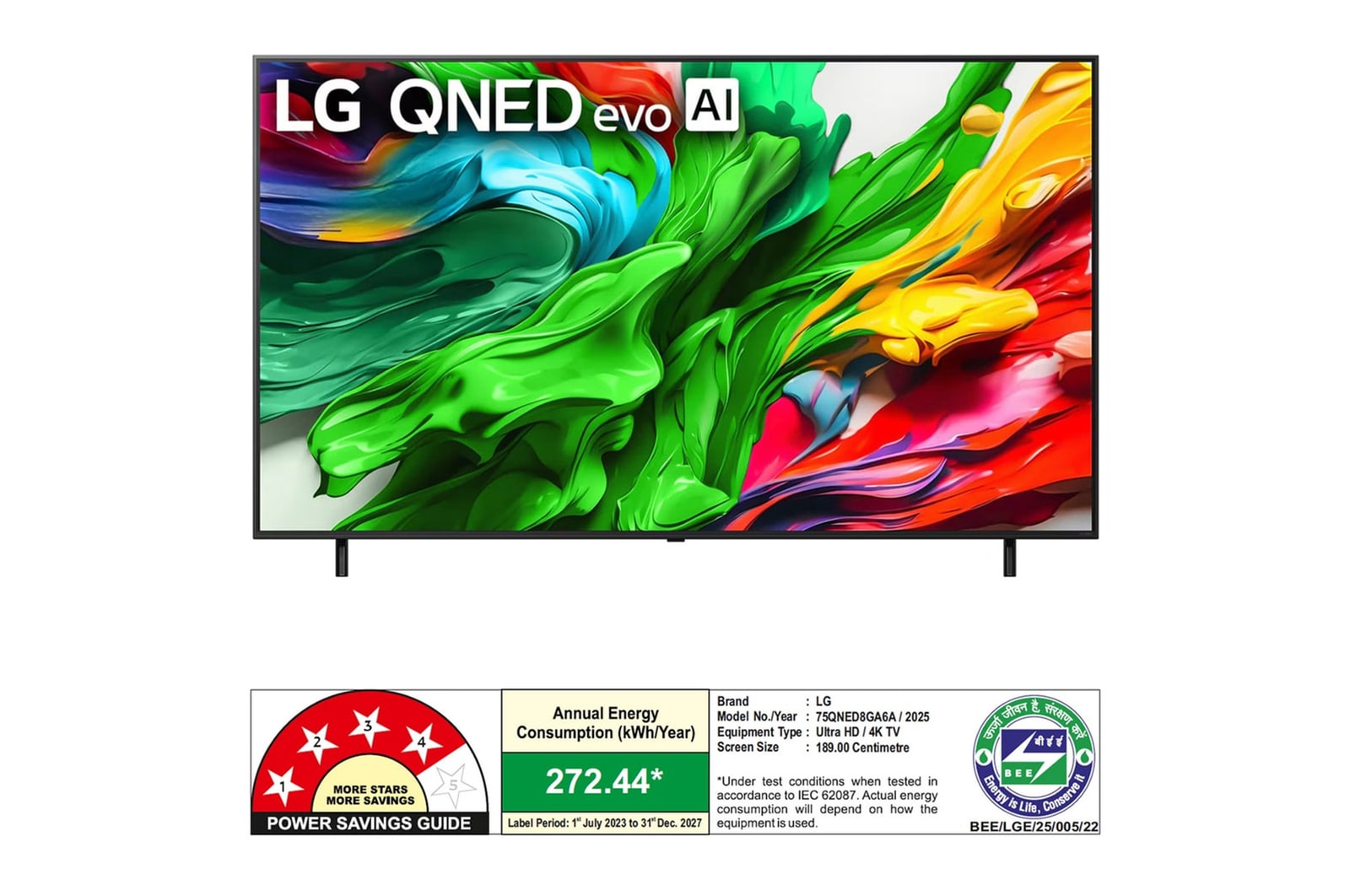 Rear view of LG QNED evo QNED85 TV