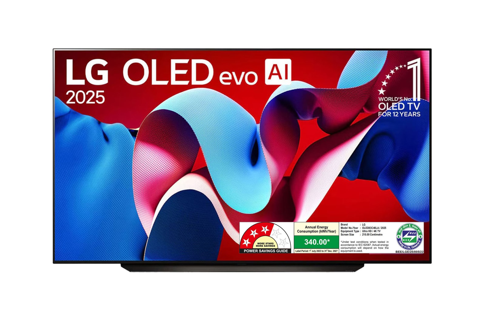 LG OLED83C46LA OLED front view