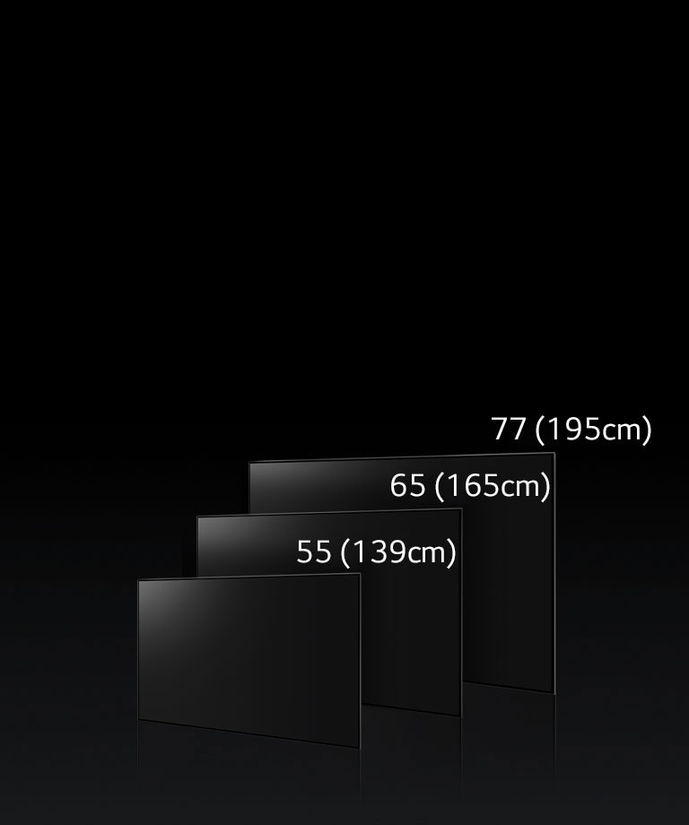 LG OLED65G3XSA An image comparing LG OLED G3's varying sizes