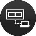 Three functions of multi-view are rolled and shown. Side by Side has a camera pictogram below and shows two screens making a video call. Picture in Picture has a camera pictogram below and I can see myself copying the exercise video. Finally, Dual Monitor shows a pictogram image and two document screens associated with the computer.