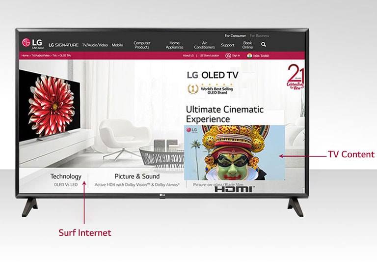 Buy LG LQ57 81.28 cm (32 inch) HD Ready LED Smart WebOS TV with Î±5 Gen5 AI  Processor Online - Croma