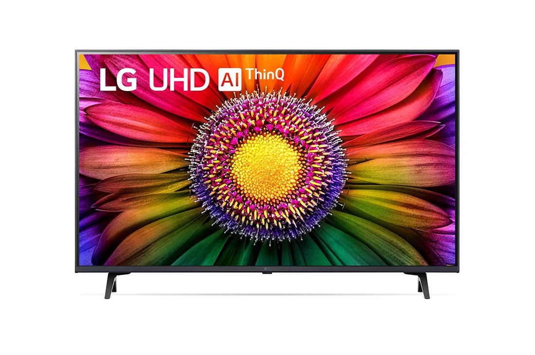 LG 43UR8020PSB 4k uhd tvs front view