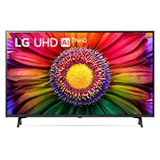 LG 43UR8020PSB 4k uhd tvs front view