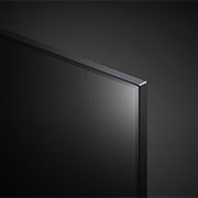 Close-up of the top edge of LG QNED TV, QNED90