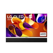 Front view with LG OLED evo TV, OLED G4, 11 Years of world number 1 OLED Emblem and webOS Re:New Program logo on screen